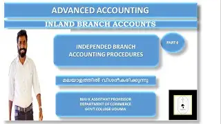ADVANCED ACCOUNTING I INLAND BRANCH ACCOUNTS  I PART 6