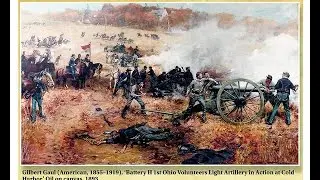 Civil War Painting of Battery H - RESTORATION