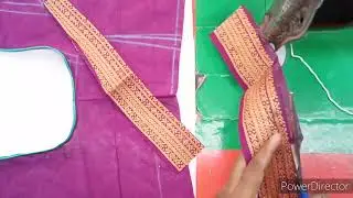 How to Make Thread Piping in Blouse Easy Method, Blouse Back Part Cutting and Stitching