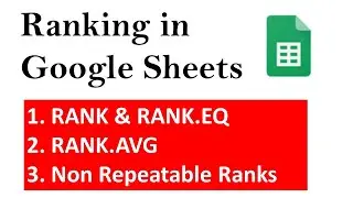 Ranking in Google Sheets || Rank Function in Google Sheets in Hindi