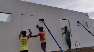 Gfrg construction.. cutting of doors and windows work.. rapid wall building.