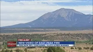 East Peak Fire now 55% contained