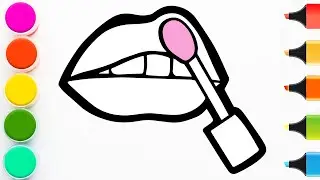 How to Draw a Beautiful Lips with Lipstick | Step by Step Easy