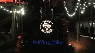 Rare NA class double header Puffing Billy Train of Lights 4K
