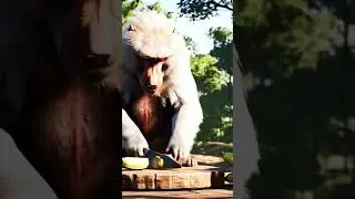 Monkey chef in the jungle #asmr #relaxing #eating #satisfying #oddlysatisfying #asmrtapping