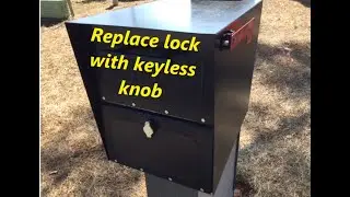 Replace lock with a keyless knob on high security locking mailbox