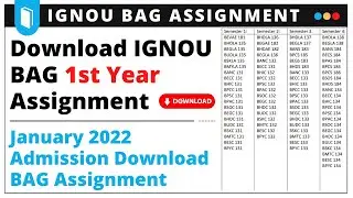 Download IGNOU BAG 1st Year Assignment | January 2022 Session Download BAG Assignment