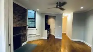 #NYC  Beautifully renovated one-bedroom apartment with a fireplace in a post-war, elevator building.