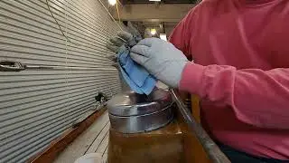 Heavy Metal! Polishing the winches!