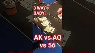 AK против AQ против 56, 3WAY ALLIN, префлоп #TEXASHOLDEM #POKER #tournament #LIVE #GAMES #CARDS #...