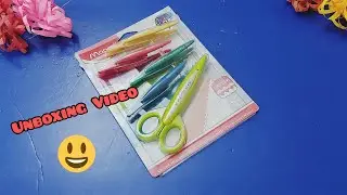 Unboxing Video of Pattern scissors for doing project work border design easy art pattern scissors