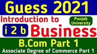 Guess introduction to business BCom1 ADP Commerce Punjab university Annual examination 2021