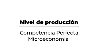 Nivel de Producci&oacute;n en COMPETENCIA PERFECTA