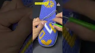 Beautiful Woolen Slippers Making Process In Easy #crochet #worldtailor #handmade #knittig