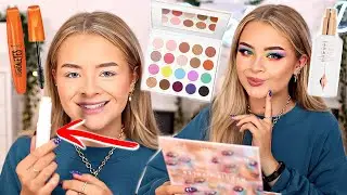FULL FACE OF NEW IN!! - DRUGSTORE & HIGH END! Morphe, Rimmel, Nars, Ciate + More!