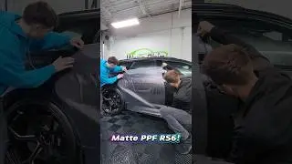 Protecting this brand new Audi RS6 in Matte Clear Paint Protection film #audi #rs6 #asmr