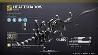 HOW TO GET THE BRAND NEW EXOTIC SWORD HEARTSHADOW IN DESTINY 2