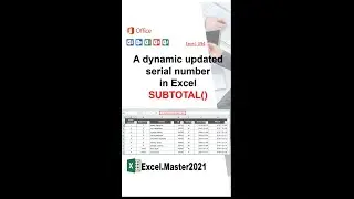 094 A dynamic updated serial number in Excel #shorts #youtubeshorts
