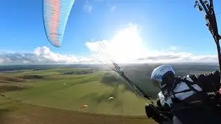 Paragliding Milk Hill, the first real 360's :-)