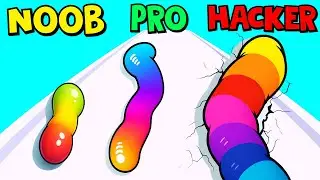 Gummy Worm Go!❌❌NOOB vs PRO vs Hacker🔥🔥Walkthrough Max Gameplay ER4244