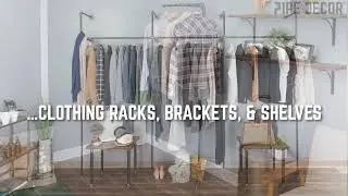 Industrial Pipe Wall Mounted Clothing Rack