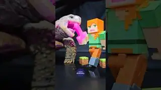 Minecraft ASMR Mukbang Eating Pink 🗡️ Turtle Tortoise