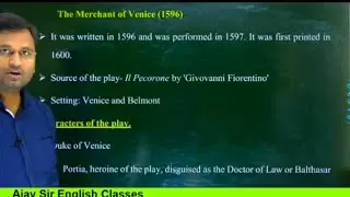 The Merchant of Venice by William Shakespeare || Lecture Delivered by Ajay Sir 
