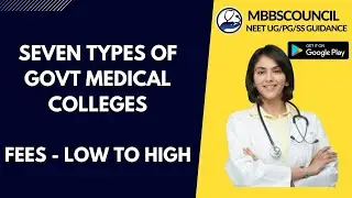 Seven Types of Government Medical Colleges - Fees Low To High