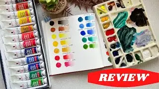 Camlin Artist Grade Watercolor Swatches and Review | How to use Watercolor for Beginner