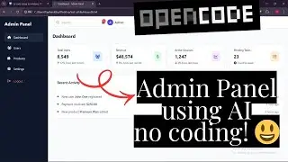 I create this awesome admin panel design through this free AI (opencode cli)