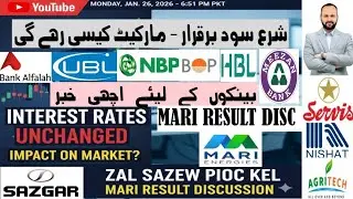 INTEREST RATE UNCHANGED - IMPACT ON MARKET? POSITIVE NEWS FOR BANKS - ZAL SAZEW PIOC - MARI RESULT 