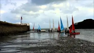 Looe Sailing Club - Heading out into Looe bay for the first race of the 2014 season.