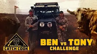 Catch Cook challenge - EPIC hunt and cook-off with Ben & Tony | Ostrich and Wildebeest