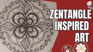 Step by step guide to draw Zentangle art.
