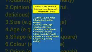 Order of adjectives in a sentence #adjective
