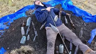 PRIVY DIGGING SMALL TOWN 1860s 20 FT STONE LINER😵