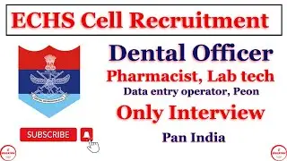ECHS Dental Officer & Other Recruitment 2026  Medical, Paramedical & Staff Vacancies