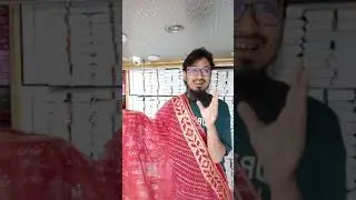 Exclusive Halfsilk Jamdani Saree in Sea Green, Red, Offwhite & Ash | Handloom Elegance