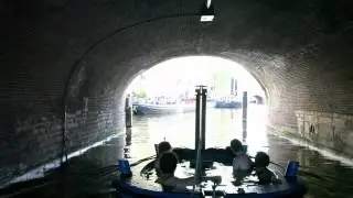 A floating Hot Tub in the dutch canals, it's the HotTug!