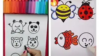 Drawing With Circles/Kids Drawing Using Circles | animal drawing with circle😜😁