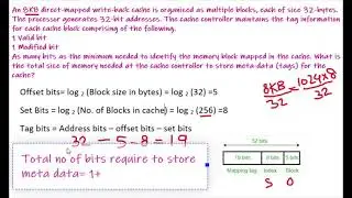 8 KB direct mapped cache: size of memory needed at the cache controller to store meta-data (tags).