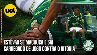 PALMEIRAS: ESTÊVÃO SOFRE LESÃO NO TORNOZELO E SAI CARREGADO EM JOGO CONTRA O VITÓRIA