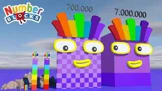 Numberblocks Comparison 7 70 700 7000 70.000 to 7.000.000 Standing Tall Number Patterns