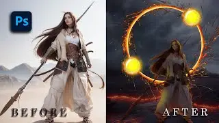 Photoshop Manipulation | Creative Fire Ball Effect Photo Composition in Photoshop (Tutorial)