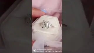 5ct Emerald Cut Diamond 3-Stone with Trapezoid Side Stones Engagement Ring in Platinum