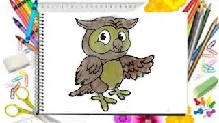 How to draw cartoon owl in easy way |Ss Smart Art