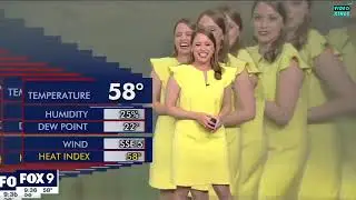 WATCH: Glitch multiplies weather woman during FOX 9 live broadcast.