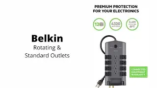 Belkin | Surge Protector w/ Rotating & Standard Outlets + 8ft Sturdy Cord