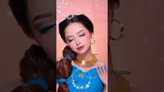 Princess Jasmine makeup trend💙👑🔥 #viral #tiktok #youtubeshortsvideo