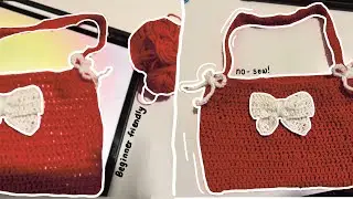 How to crochet a shoulder bag ˚ ༘⋆🛍️ ( easy tutorial )
